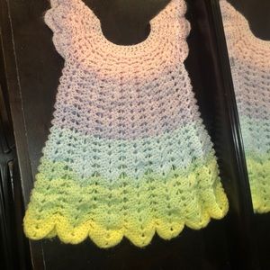 Beautiful pastel rainbow ombré toddler dress. Handmade. Approx size 3T.